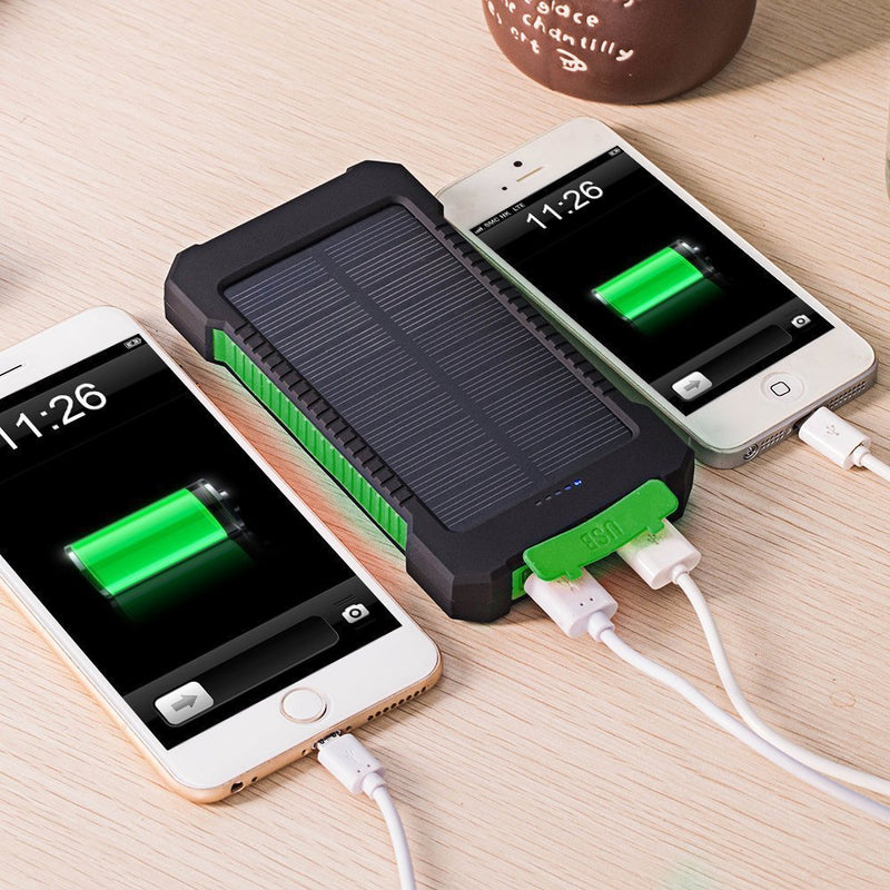 Ultra-Thin Solar Charger – Portable Mobile Power Bank with Camping Light