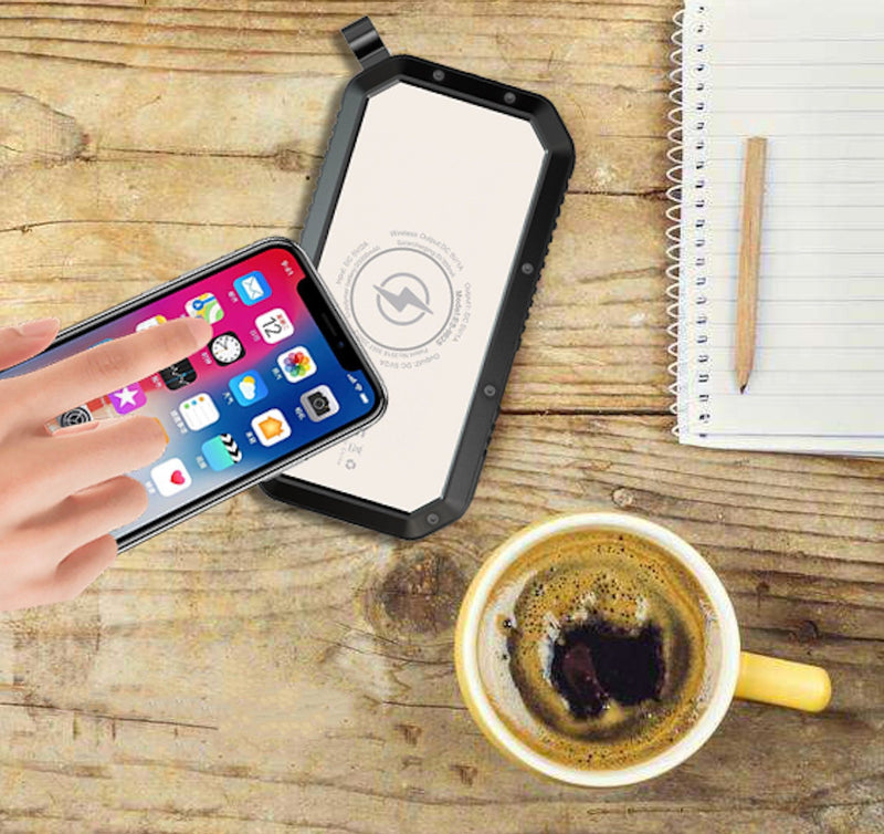 Wireless Solar Power Bank – Fast Charging & Built-in Torch