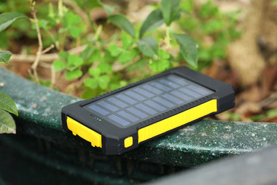 Ultra-Thin Solar Charger – Portable Mobile Power Bank with Camping Light