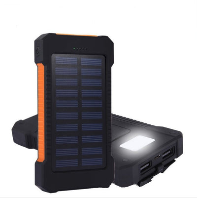 Ultra-Thin Solar Charger – Portable Mobile Power Bank with Camping Light