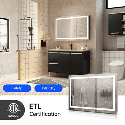 LED Bathroom Mirror With Touch Button Control