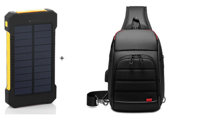 Ultra-Thin Solar Charger – Portable Mobile Power Bank with Camping Light