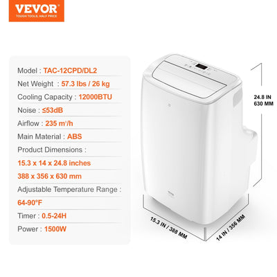 VEVOR Portable Air Conditioner 12k BTU