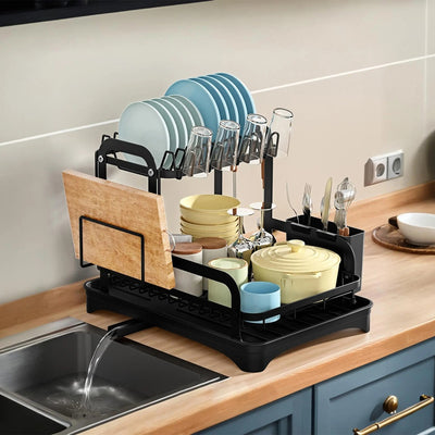 1Pc  2-Tier Dish Drying Rack For Kitchen