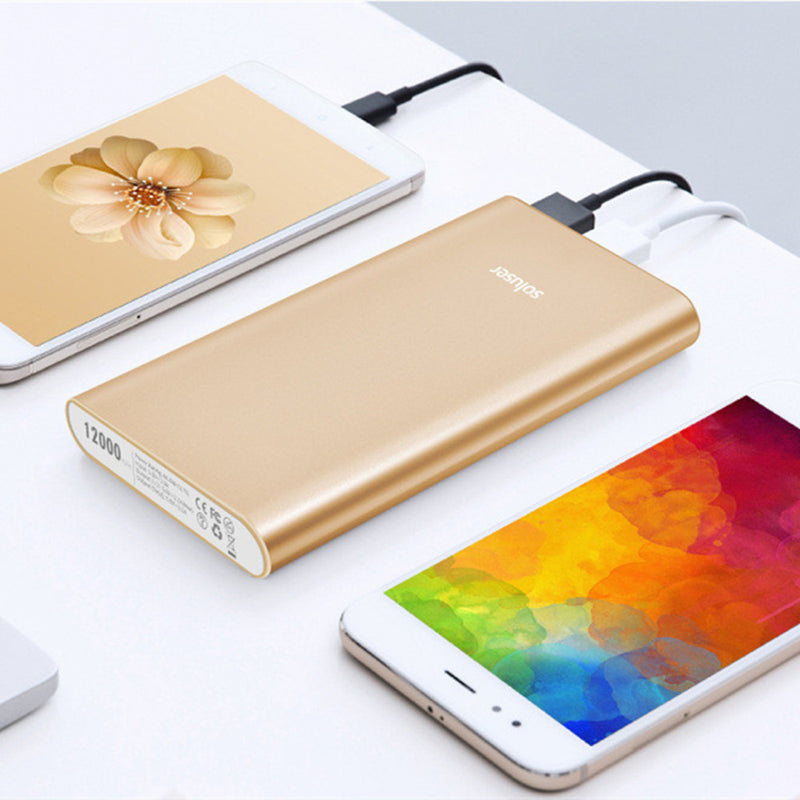 12000mAh Ultra-Thin Aluminum Power Bank – Sleek & Fast Charging