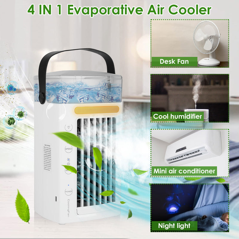 4 In 1 Portable Air Conditioner Fan Evaporative Air Cooler